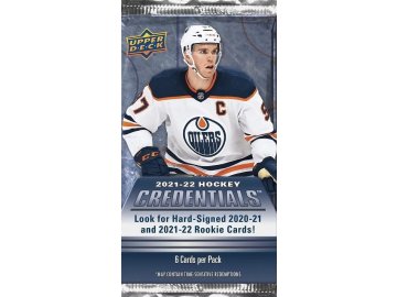 Hokejové Karty NHL 2021-22 Upper Deck Credentials Hobby Balíček