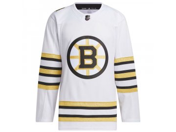 Dres Boston Bruins adidas White 100th Anniversary Primegreen Authentic Jersey