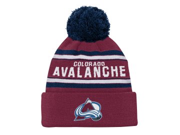 Dětská Zimní Čepice Colorado Avalanche Jacquard Cuffed Knit With Pom