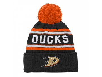 Dětská Zimní Čepice Anaheim Ducks Jacquard Cuffed Knit With Pom