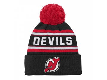 Dětská Zimní Čepice New Jersey Devils Jacquard Cuffed Knit With Pom