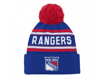 Dětská Zimní Čepice New York Rangers Jacquard Cuffed Knit With Pom