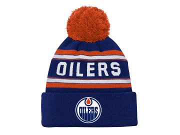 Dětská Zimní Čepice Edmonton Oilers Jacquard Cuffed Knit With Pom