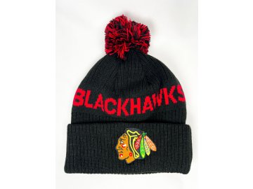 Dětská zimní čepice Chicago Blackhawks NHL Cufed Knit With Pom