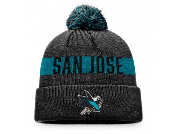 Pánská Zimní čepice San Jose Sharks Fundamental Beanie Cuff with Pom