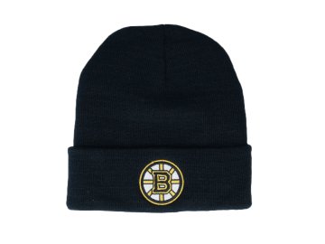 Pánská Zimní Čepice Boston Bruins Cuffed Knit Black