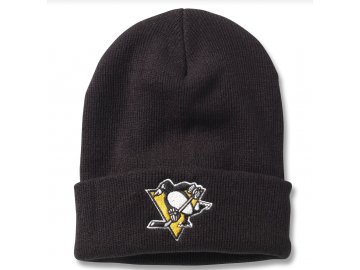 Pánská Zimní Čepice Pittsburgh Penguins Cuffed Knit Black