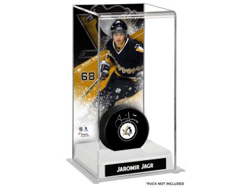 Vitrína na puk Jaromír Jágr #68 Pittsburgh Penguins Deluxe Tall Hockey Puck Case