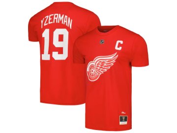 Pánské tričko Steve Yzerman #19 Detroit Red Wings  Red Captain Patch Name & Number