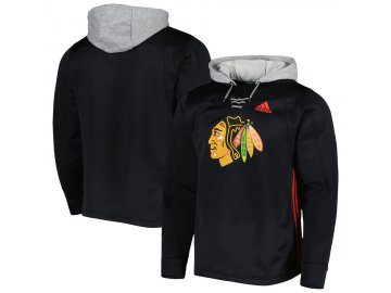 Pánská Mikina Chicago Blackhawks Adidas Skate Lace Primeblue Team Pullover Hoodie - Black