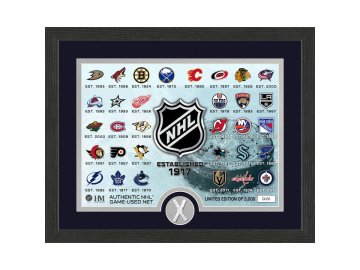 Sběratelská plaketa NHL Game Used Net Team Logo Collection Limited Edition od 5000