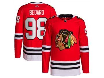Pánský dres Connor Bedard #98 Chicago Blackhawks Adidas Authentic Primegreen Player Pro Red