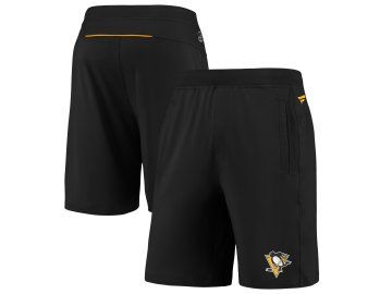 Pánské kraťasy Pittsburgh Penguins NHL Authentic Rinkside Performance černá s kapsami na zip