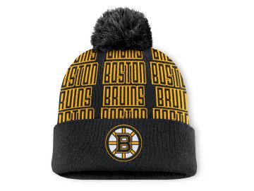 Pánská zimní čepice Boston Bruins NHL Fundamental Empty Net Cuffed Knit Hat with Pom - Black