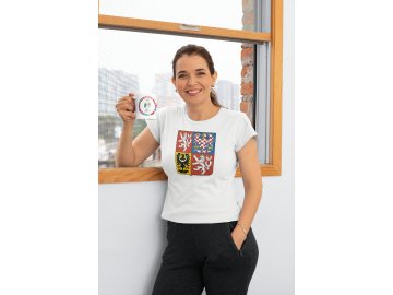 Dámské tričko Martin Nečas #98 Czech National Emblem 2025 White