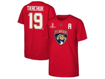 Dětské tričko Matthew Tkachuk #19 Florida Panthers 2025 Stanley Cup Champions Name & Number