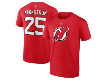 Pánské tričko Jacob Markstrom #25 New Jersey Devils NHL Authentic Stack Name & Number T-Shirt - Red