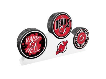 Puk New Jersey Devils NHL 3 Puck Podium Set