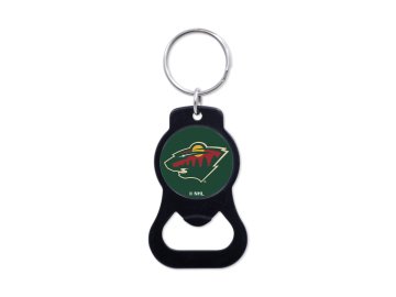 Přívěšek na klíče Minnesota Wild Round NHL Black Bottle Opener Key Ring