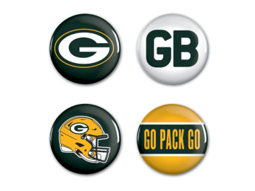 Sada placek Green Bay Packers NFL Button 4 Pack