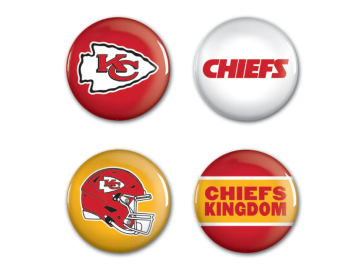Sada placek Kansas City Chiefs NFL Button 4 Pack