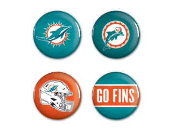 Sada placek Miami Dolphins NFL Button 4 Pack