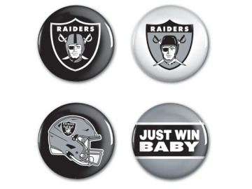 Sada placek Las Vegas Raiders NFL Button 4 Pack