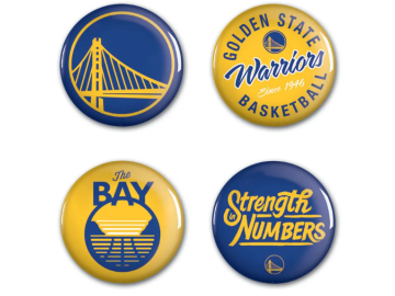 Sada placek Golden State Warriors NBA Button 4 Pack