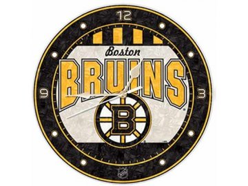 NHL nástěnné hodiny Boston Bruins Art Glass Wall