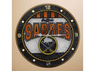 NHL nástěnné hodiny Buffalo Sabres Art Glass Wall