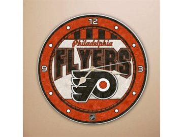 NHL nástěnné hodiny Philadelphia Flyers Art Glass Wall