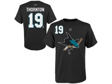 Tričko - #19 - Joe Thornton - San Jose Sharks - černé - dětské