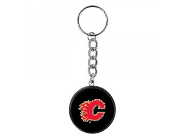 NHL přívěšek na klíče Calgary Flames minipuk