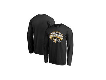 Tričko Pittsburgh Penguins Fanatics Branded 2017 Stanley Cup Champions Slapshot Long Sleeve T-Shirt - Black