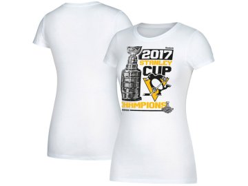 Dámské tričko Pittsburgh Penguins Reebok Women's 2017 Stanley Cup Champions Locker Room T-Shirt - White