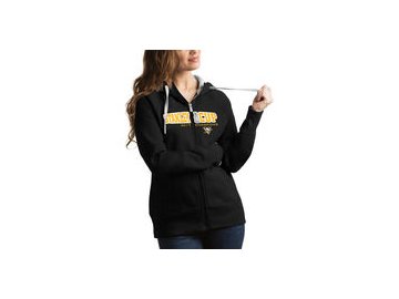 Dámská mikina Pittsburgh Penguins Antigua Women's 2017 Stanley Cup Champions Tempo Quarter-Zip Pullover Desert Dry Jacket - Black/Gold