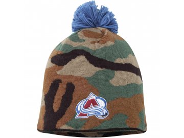 Kulich Colorado Avalanche Reebok Camo Cuffless Knit Beanie With Pom