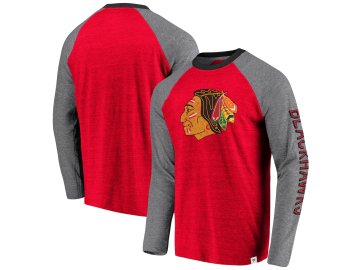 Tričko Chicago Blackhawks True Classics Tri-Blend Raglan
