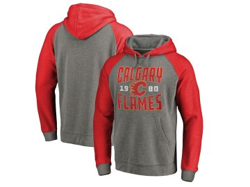 Mikina Calgary Flames Timeless Collection Antique Stack Tri-Blend Raglan