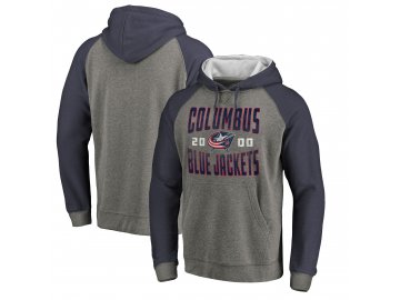 Mikina Columbus Blue Jackets Timeless Collection Antique Stack Tri-Blend Raglan