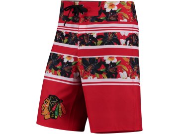 Plavky Chicago Blackhawks Floral Stripe Boardshorts