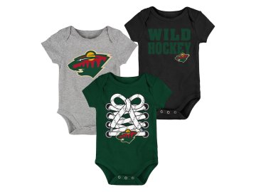 Kojenecké Body Minnesota Wild 3-pack Green/Gray/Black