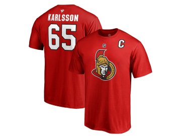 Tričko #65 Erik Karlsson Ottawa Senators Stack Logo Name & Number
