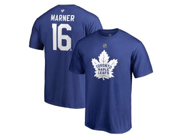 Tričko #16 Mitch Marner Toronto Maple Leafs Stack Logo Name & Number
