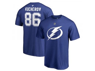 Tričko #86 Nikita Kucherov Tampa Bay Lightning Stack Logo Name & Number