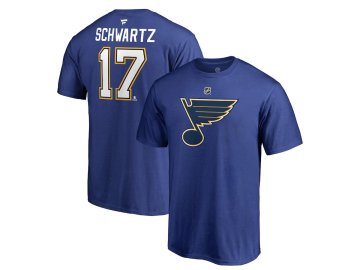 Tričko #17 Jaden Schwartz St. Louis Blues Stack Logo Name & Number