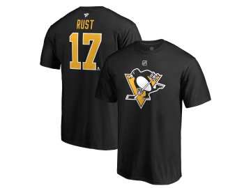 Tričko #17 Bryan Rust Pittsburgh Penguins Stack Logo Name & Number