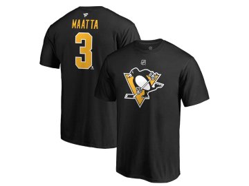 Tričko #3 Olli Maatta Pittsburgh Penguins Stack Logo Name & Number
