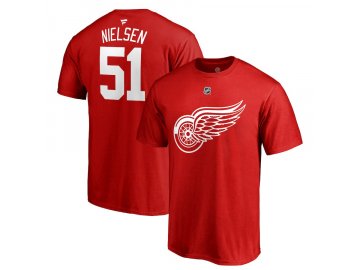 Tričko #51 Frans Nielsen Detroit Red Wings Stack Logo Name & Number