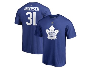 Tričko #31 Frederik Andersen Toronto Maple Leafs Stack Logo Name & Number